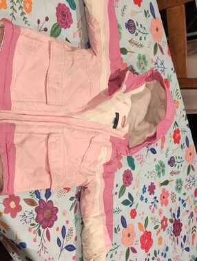 Vintage Lands End kids Fleece Lined kids Winter Coat. Pink Size 4